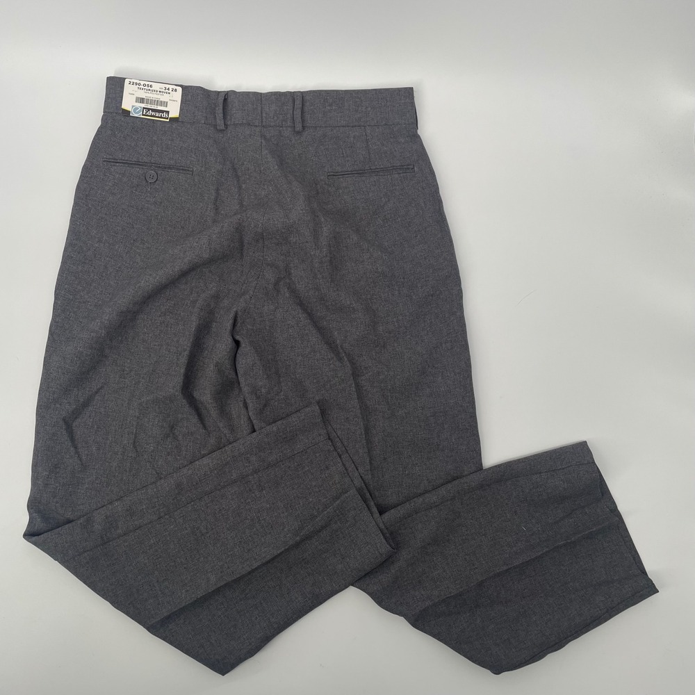 NWT Edwards Men's Gray‎ 34x28 Uniform Work Pants Style 2290 Flat Front